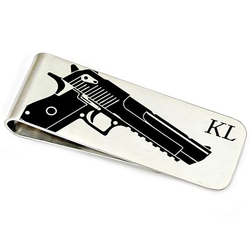 Police Gun Money Clip Personalized Men's Wallet Initials Police Officer Gun Initials Money Wallet Personal Money Wallet Clip Police Weapon GUN-MONEY