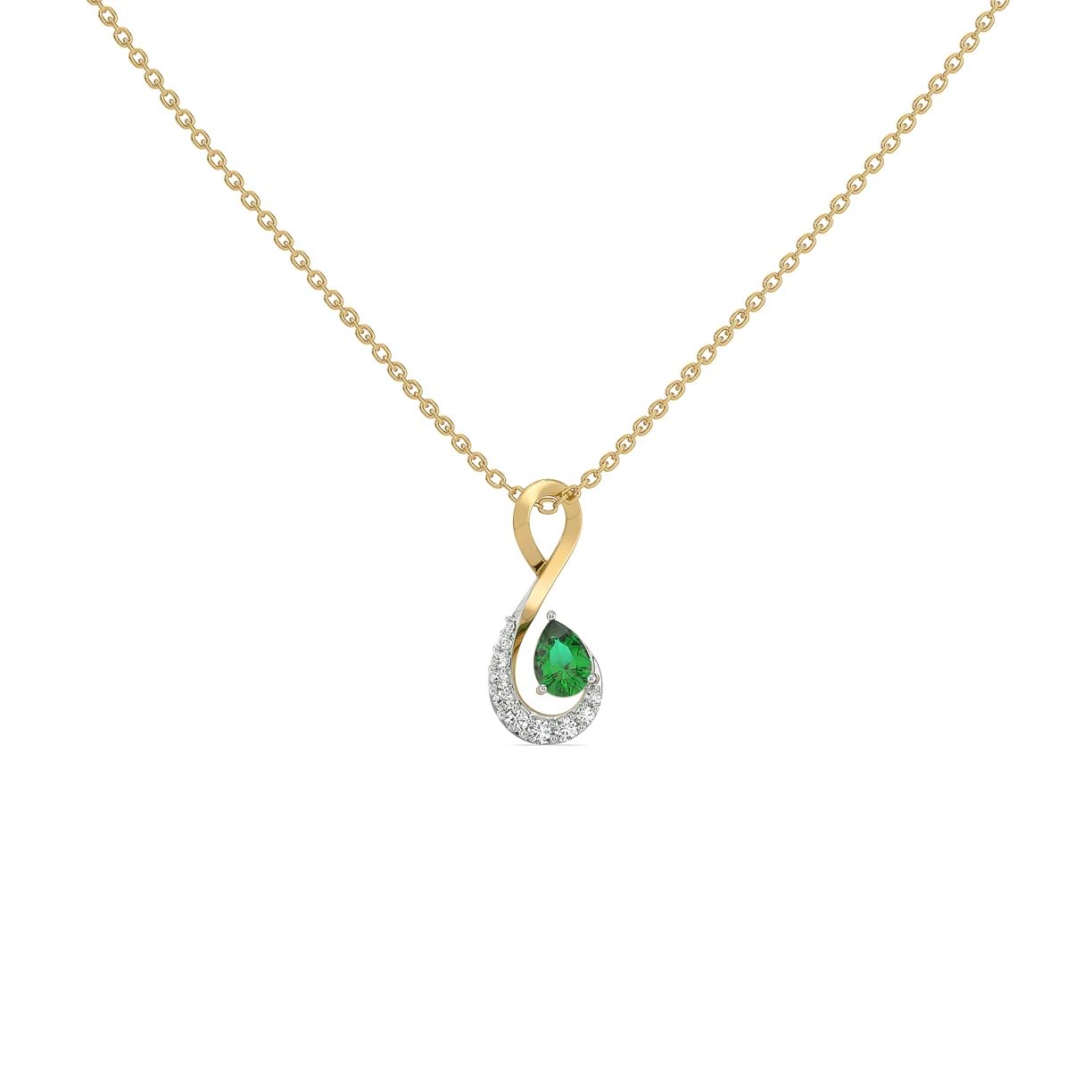 Melody of Emeralds Lab Diamond Pendant Necklace for Women & Girls-image-12