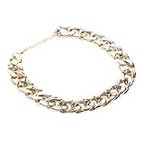 ORFOFE Collar para Mascotas Cadena Dorada de Metal para Perros Pequeños y Gatos Collar de Moda para Fiesta y Fotografía Accesorio Colgante Elegante