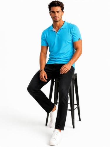 Image of Status Quo Men's Polo T-Shirt | Rich Cotton Blend | Slim Fit | All Day Comfort | Contrast Inner Placket | Polo Collar