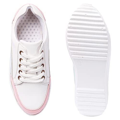 Image of Vendoz Women White Multi Sneakers