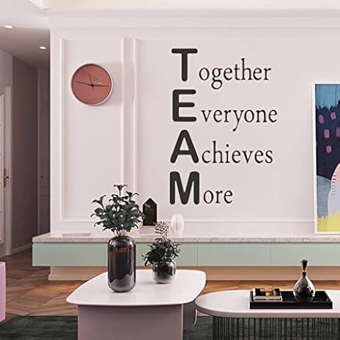 guangmu Wall Stickers Wall Decal Stickers Motivational Quote Together everyone achieves more Sticker Decal Inspirational Quotes Murals Set for Home Office Decor (Black) Wallpaper Cover