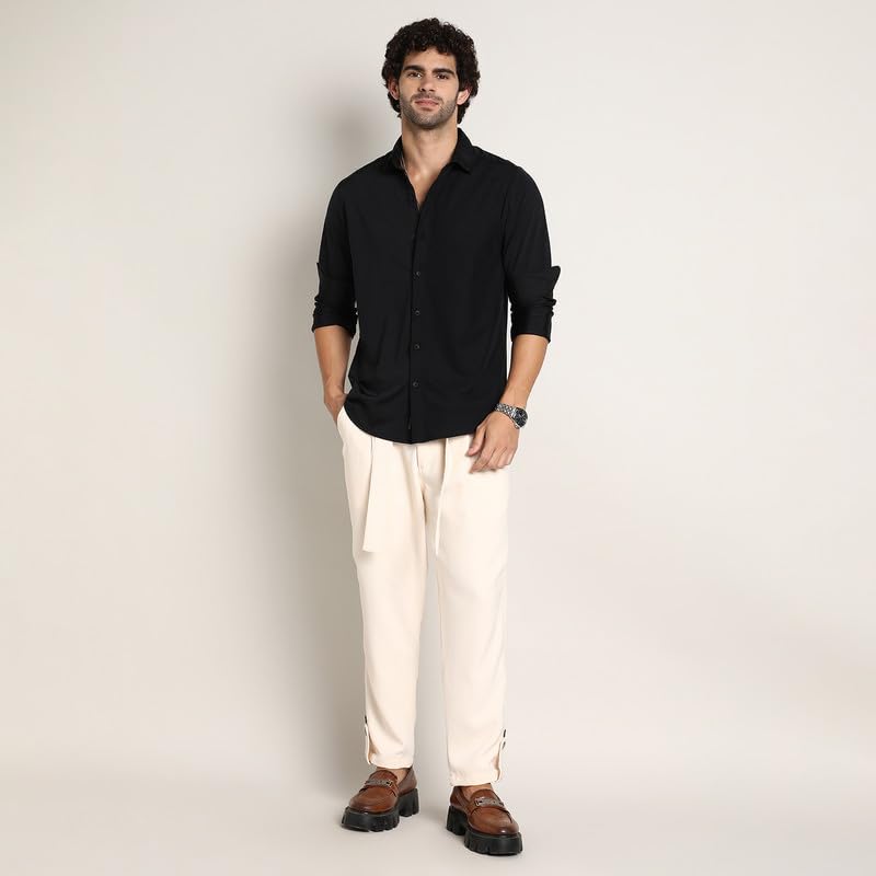 Image of CAHOOT Men's Shirt for Casual Wear | Mid-Rise | Regular Fit | Button Closure | Shirt Crafted with Comfort Fit for Everyday Wear