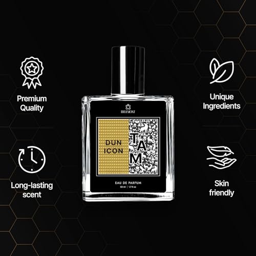 Image of Dun icon + Tam Perfume | SRK's Perfume with Premium Woody & Spicy Scent with Smooth Amber, Leather & Citrus Notes - Long Lasting Perfume for Men & Women - 50ml