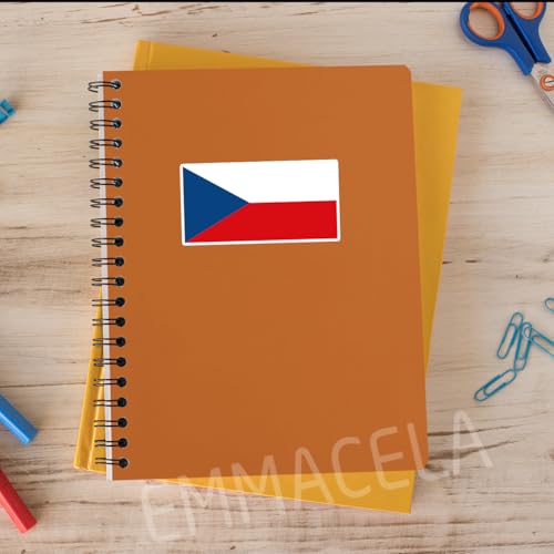 Image of (3PCS) Czechia Flag stickers, Countries Flag Stickers - Waterproof Vinyl Decals For Laptops, Tumblers, Water Bottles, Books, Scrapbooks, Size 3 x 1.5 Inch