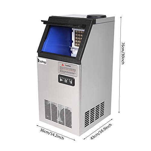 Fabricadora de hielo comercial acero inoxidable 495W 150lb/24h miniatura 3