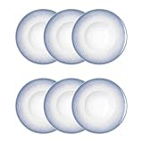 Bidasoa Lea Hydrozero Set mit 6 Pastatellern, 26 cm, Lea Hydro, 26 cm, Porzellan, mikrowellengeeignet, stapelbar