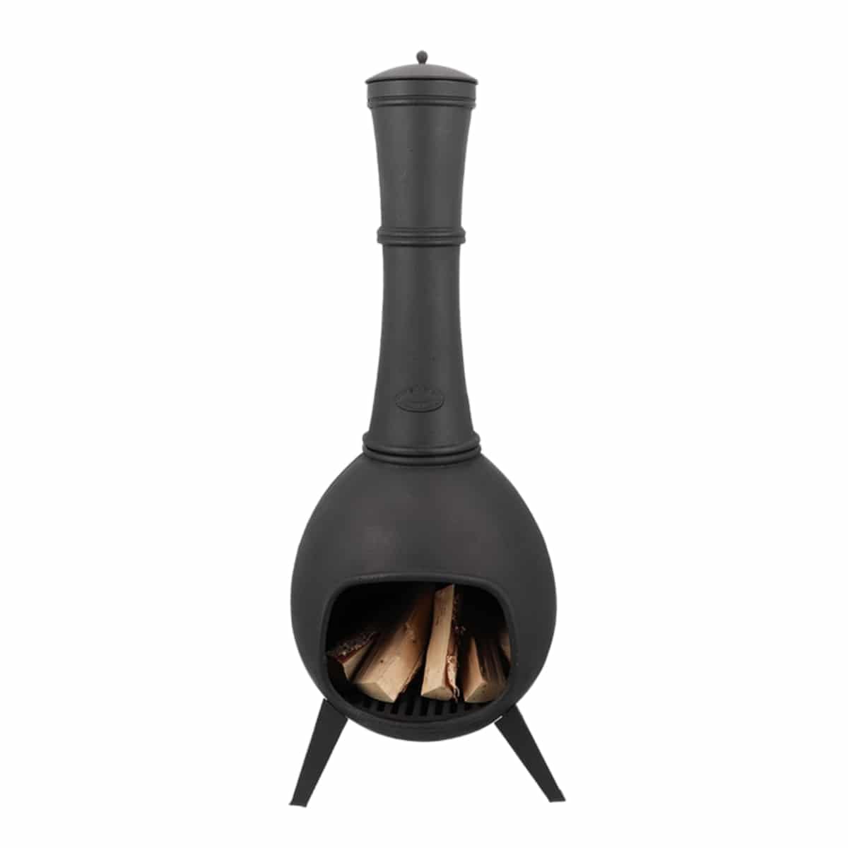 Esschert Design Terrassenofen, 150 cm L, schwarz, 53x53x144 cm, FF65