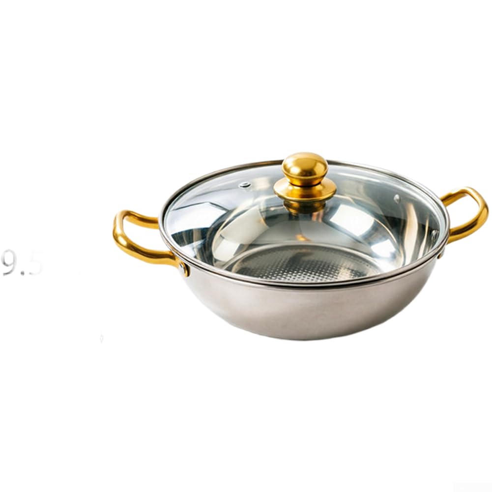 Wok de inducción 42 cm con tapa de cristal resistente al calor (42 x 9,7 cm