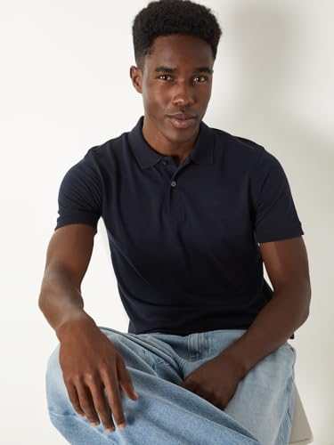 Image of Max Men's Polycotton Half Sleeves Regular Fit Solid Polo T-Shirt