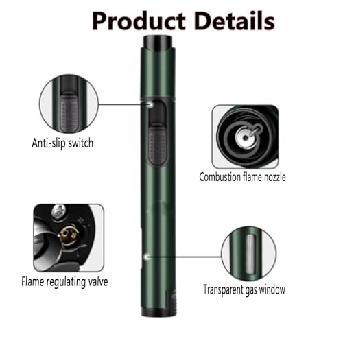 Mechero de butano recargable con ventana de combustible antisorpresas 5