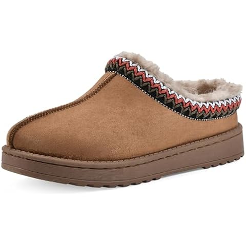 WHITE MOUNTAIN Women's Icebin Faux Fur Slipper Clog, Brown/Smooth, 8 M Cover
