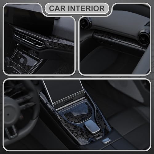 Image of Lypumso PET Forged Carbon Fiber Vinyl Wrap, Glossy Car Vinyl Film for Automotive with Air Release Technology for Vehicle Decal DIY Interior Exterior Decoration (Black Chopped Forged, 1ft x 5ft)