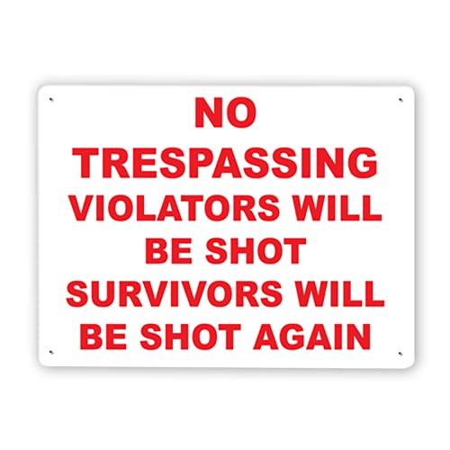 3130 Beware Danger Safety Sign,TRESPASSERS Will Shot,Warning Metal Tin Sign 8x12�C���`