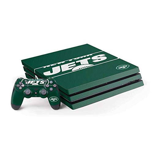 Skinit Decal Gaming Skin Compatible with PS4 Pro Console and Controller Bundle - Officially Licensed NFL New York Jets Zone Block Design