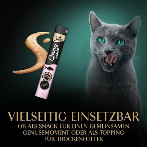 SHEBA Beutel Creamy Snacks für Katzen mit Lachs MSC-zertifiziert 11 x 4 x 12g