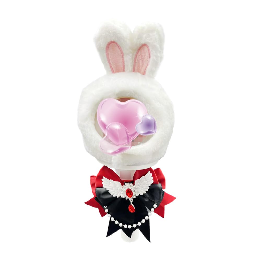 Lightstick Decoration Set Including A Cute Fluffy Cartoon Light Stcik Covers, A K-pop Ribbon Bow Tie Intended for Concert Accessories Merchandise