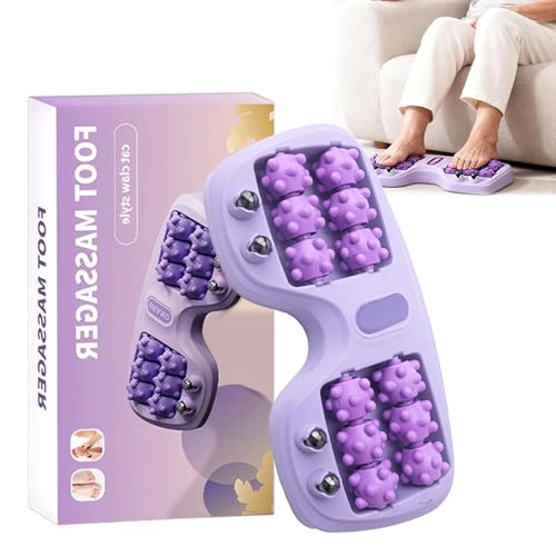 Yozexin Portable Dual Foot Massager Roller Non-Slip Acupressure Foot Roller: Plantar Fasciitis Massager for Pain Relief Deep Tissue Massage Roller Home Office Travel Use