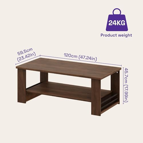 Image of Wakefit Center Table | 1 Yr Warranty | Coffee Table for Living Room Wooden, Tea Table for Living Room Wooden, Sofa Table, Free Installation from Brand, Modern Multi-Functional & Wobble-Free(Nestren)