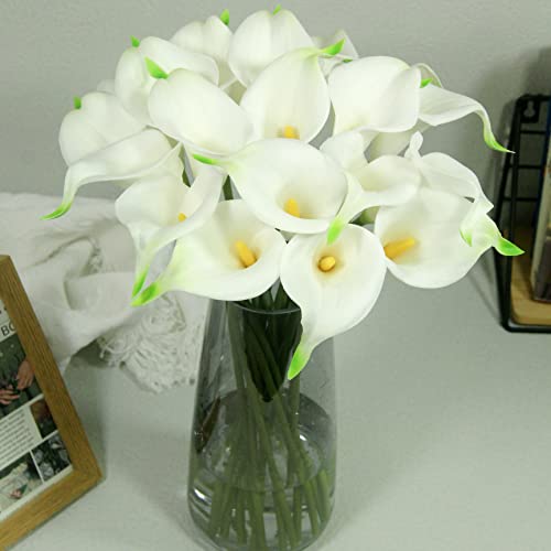 Beautifulu BU-ACL-20PCS-WHITE Artificial Calla Lily Flowers,Realistic And Real Touch Fake Pu Bouquets cover