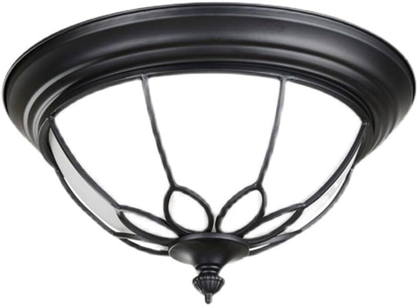 Plafonnier rond rétro LED 3000K en verre pour décoration de ferme
