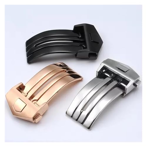 Hebilla de acero macizo para cierres plegables de reloj con acabado premium de 20mm 5