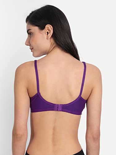 Image of Women's Full Coverage Cotton Blend Bra | Wired Free Lightly Padded Everyday Wear Bras | Soft Breathable Comfortable T-Shirt Bra | Adjustable Straps Lightweight Daily Inner wear for Women Pack of 2