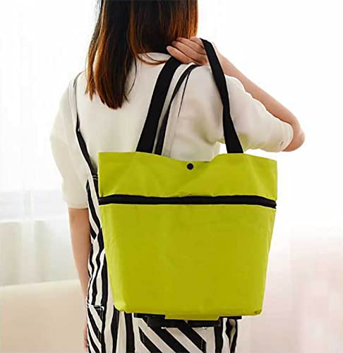 MFLASMF Wiederverwendbare und praktische Einkaufstasche auf Rädern, Faltbare Einkaufstasche, tragbare Faltbare Trolley… – Bild 3