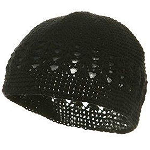 3rd Power Outlet Knit Kufi Hat - Koopy Cap - Crochet Beanie (Black)