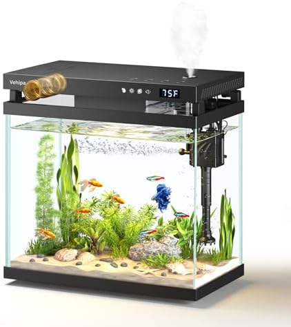 Fish Tank, 2.2 Gallon Glass Aquarium, Small Fish Aquarium Kits wi...