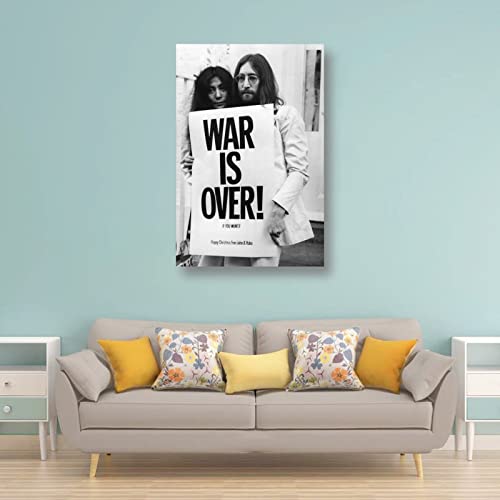 John Lennon War Is Over Cool Peinture sur toile Décoration murale moderne 50 x 75 cm - Les Beatles, Paul McCartney, John Lennon, RIngo Starr, George Harrison John Lennon War Is Over Cool Peinture sur toile Décoration murale moderne 50 x 75 cm – Image 5