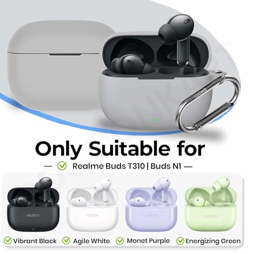 Image of Soft Silicone Case Cover for Realme Buds T310 | Buds N1 - Grey