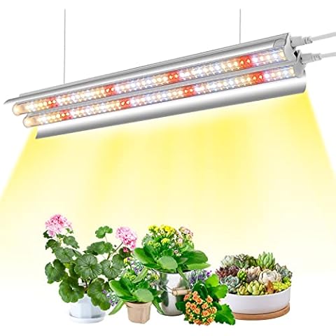 Wolezek T5 Grow Light, 96 LEDs 2ft Full Spectrum Plant Light, Double Tube with Reflector and Daisy Chain Function, Plant Light for Indoor Plants, Succulents, Greenhouses, Grow Shelves Cover