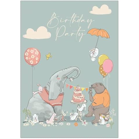 20 Eco Friendly Birthday Invitations for Children - Rabbit and Bear Party Edition Cover