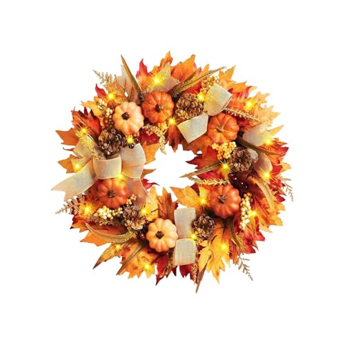 Guirlande d'automne de 45 cm résistante aux intempéries pour décoration extérieure