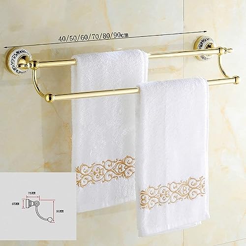Solution peu encombrante avec ce porte-serviettes double tringle 50 cm