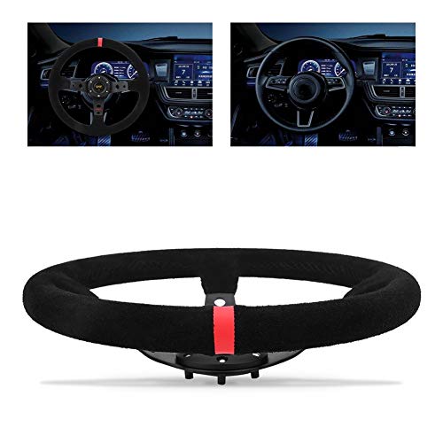 Car Steering Wheel, Universal 35cm/14inch 6-Bolts Auto Car Racing Steering Wheel with Horn Fits for Most Vehicle and Racing Car(Color: Red) - Thumbnail 6