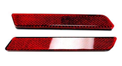 CaliBikerClub Red Latch Reflectors for Harley-Davidson ABS Saddlebags Latch Cover Reflector
