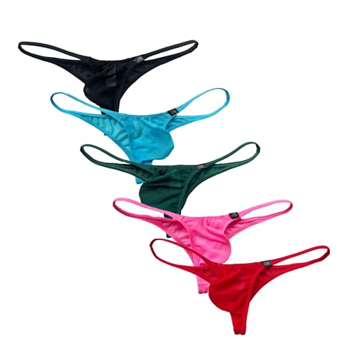 Men's Mesh Low Waist Transparent Thong Sexy Bikini Underwear