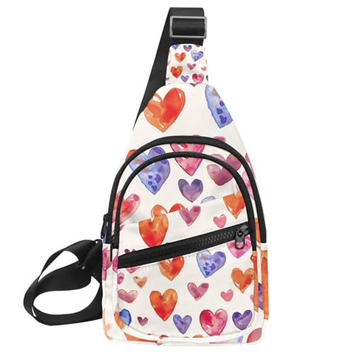 Sac banane avec sangle réglable multicolore et motif cœur au design ergonomique unique