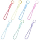 SUNNYCLUE 14 unidad de Colgante de Cuerda para Bolso, Llavero de Cuerda, Cordón de Poliéster Colorido con Anillos de Resorte, Colgante Trenzado para Bolsos, Decoración Colgante para Bolsos, Manualidad