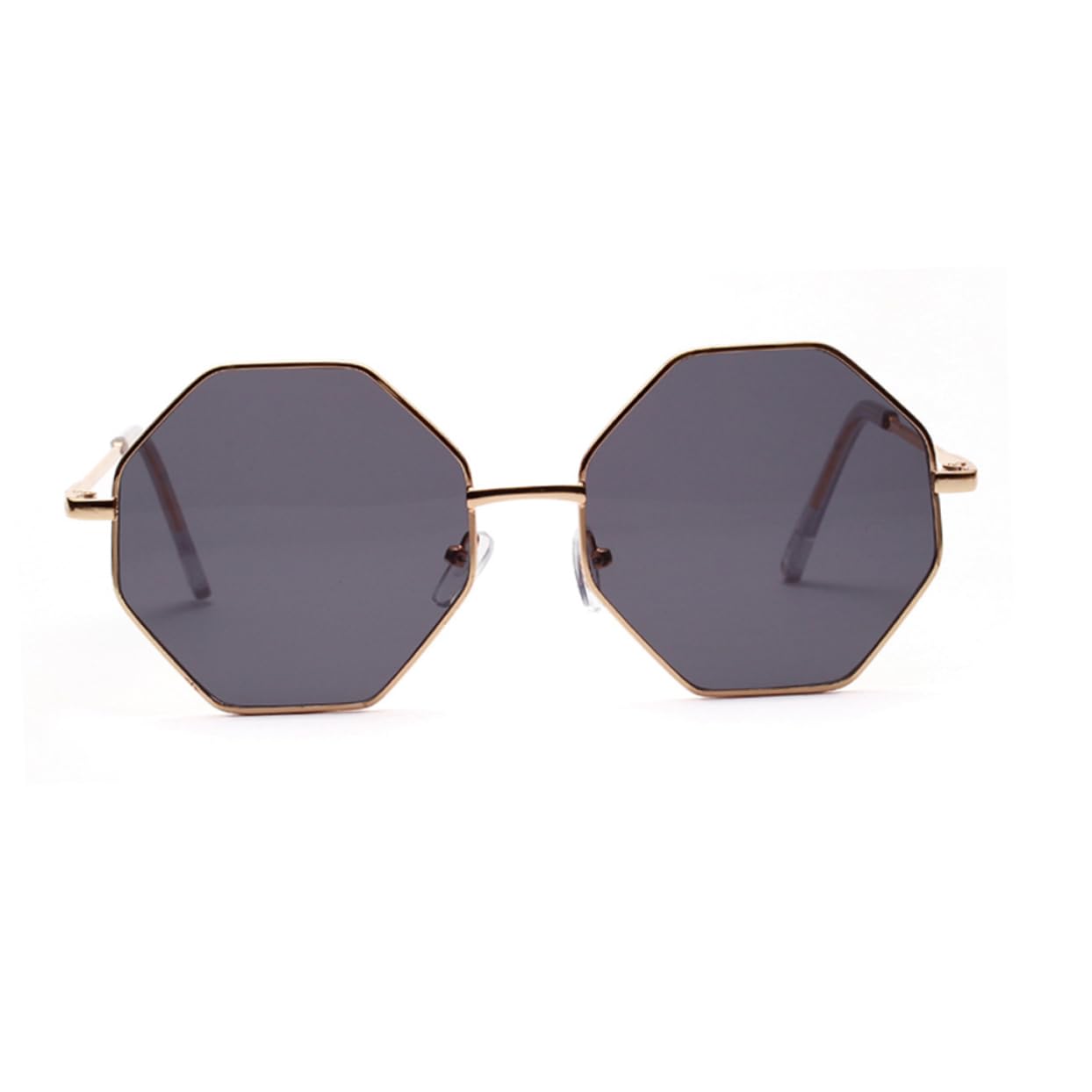 GALPADA Chic Retro Polygonal Frame Sunglasses Decorative Beach Vacation Glasses Stylish Eyewear for Men Women (grey)