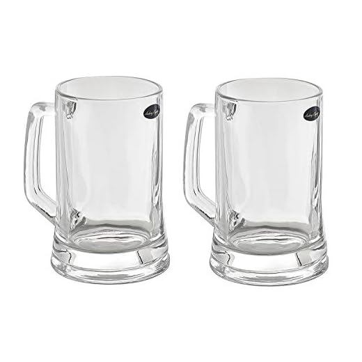 Amlong Crystal Lead-Free Beer Mug - 12 oz (Right For 1 Bottle), Set of 2