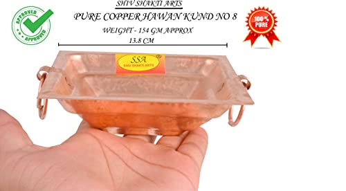 Image of SHIV SHAKTI ARTS Copper hawan Kund | Yagya Kund | Poojan Home - Temple, Ritual Pooja Pourpose, Indian Cultural Religious Item, (NO 8)