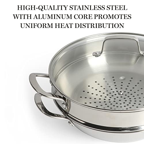 Marthastewartcastelle12188stainlesssteelinductionsafemultipurposeessentialpanwsteamer  Urban Country Home Decor Martha stewart castelle 12 188 stainless steel induction safe multi purpose essential pan wsteamer  urban country home decor