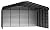 Arrow 20' x 20' x 9' All-Weather Galvanized Steel Carport with 3 Wall Kits, Multipurpose Heavy-Duty Outdoor Garage Carport Canopy, Charcoal