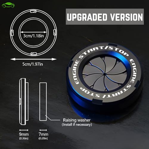 Image of SARTE Car Engine Start Stop Switch Cover Rotatable Ignition Button Protector Universal Push Start Stop Sticker Anti-Scratch Interior Decoration Accessory for All Cars