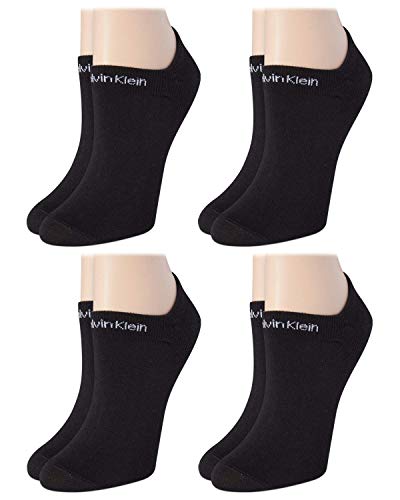 Calvin Klein Women's Socks - Coolmax Lightweight Athletic No-Show Ankle Socks (4 pack), Black, Shoe Size: 4-10