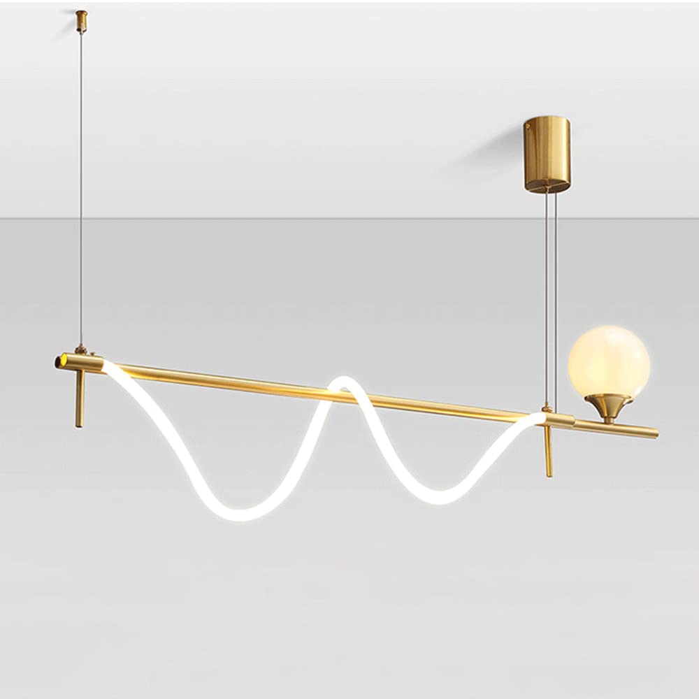 Suspension linéaire LED 30W en métal noir et silicone pour îlot cuisine
