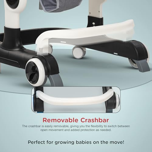 Image of Baybee 2 in 1 Baby Walker for Kids with Adjustable Height & Wheel Lock | Activity Push Walker for Baby with Musical Toy Bar & Stopper | Kids Walker Baby 6-18 Months Boy Girl (Black)